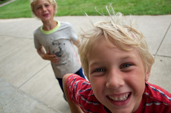 This is a picture I took of my two nephews, who are very silly!