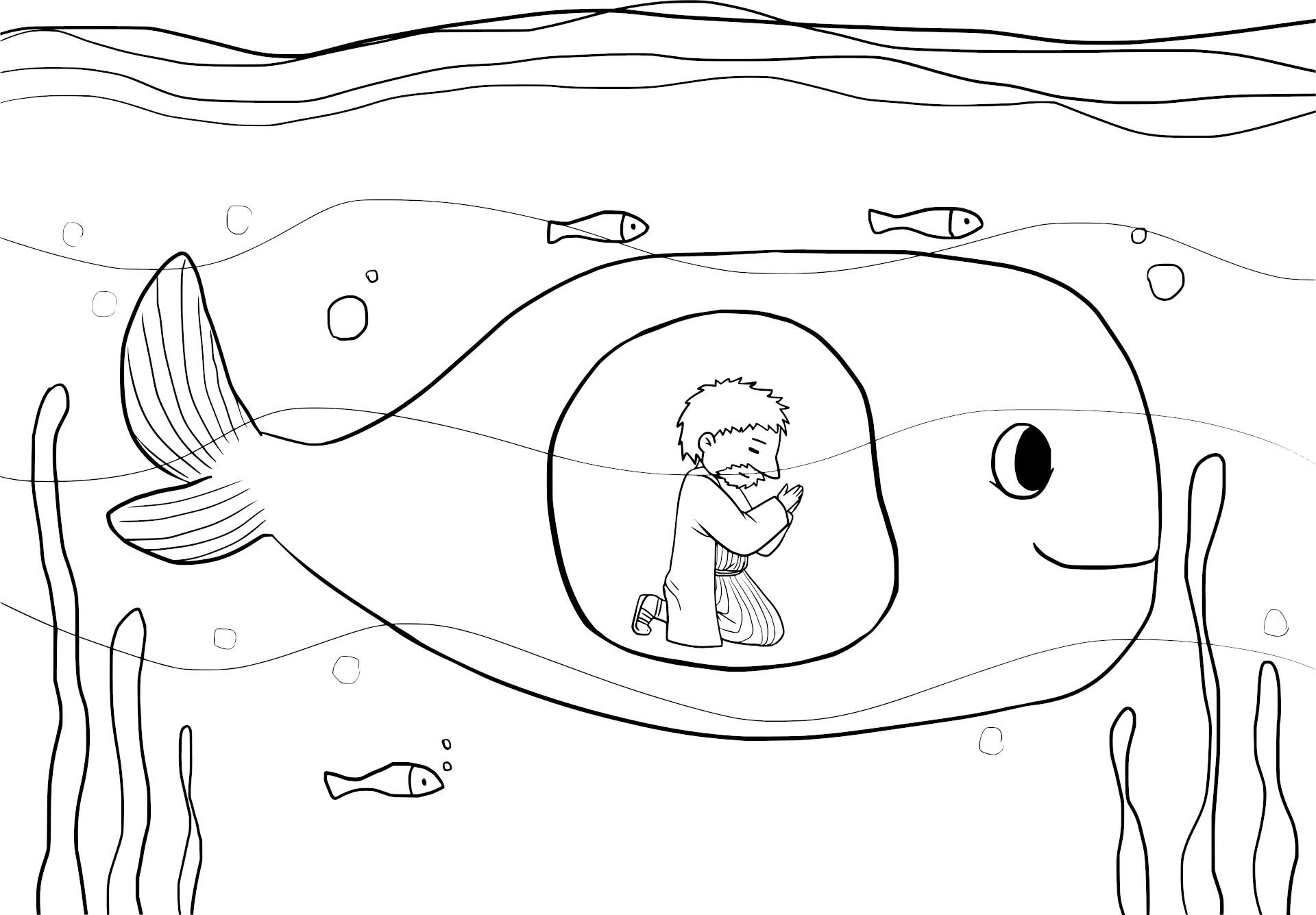 Jonah and the Whale coloring page