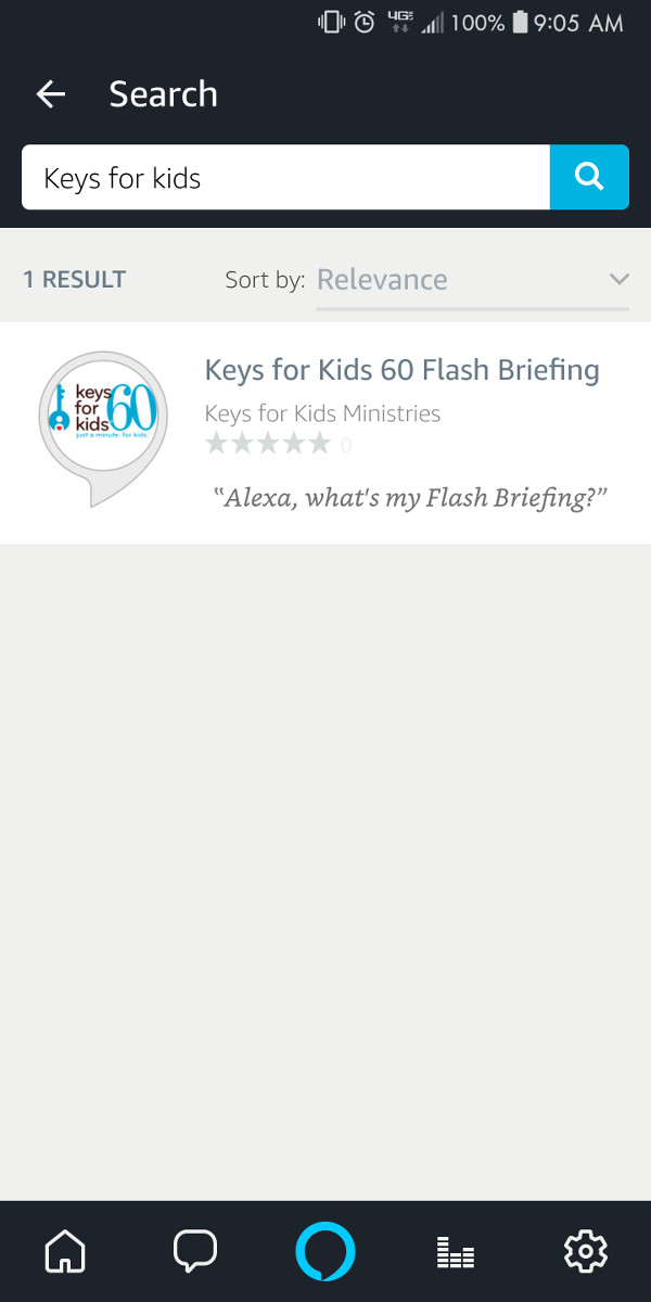 Search for "Keys for Kids" in the Alexa app