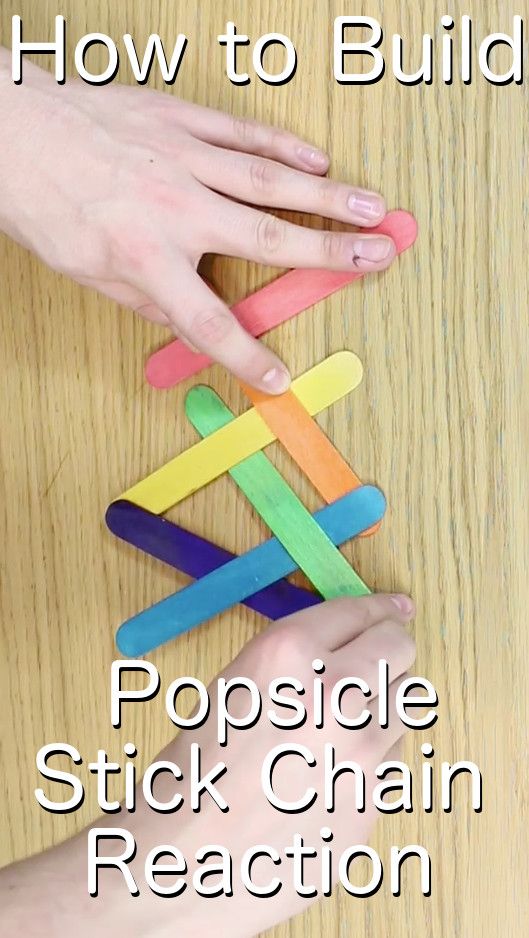 Image of how to build popsicle stick chain reaction