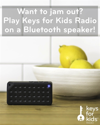 Play Keys for Kids Radio Anywhere with a Bluetooth Speaker!